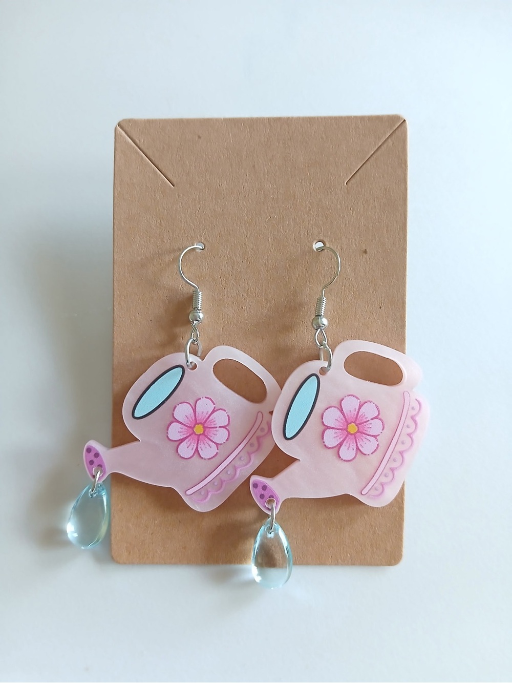Fashion Jewelry Pink Teapot Flower Drop Earrings